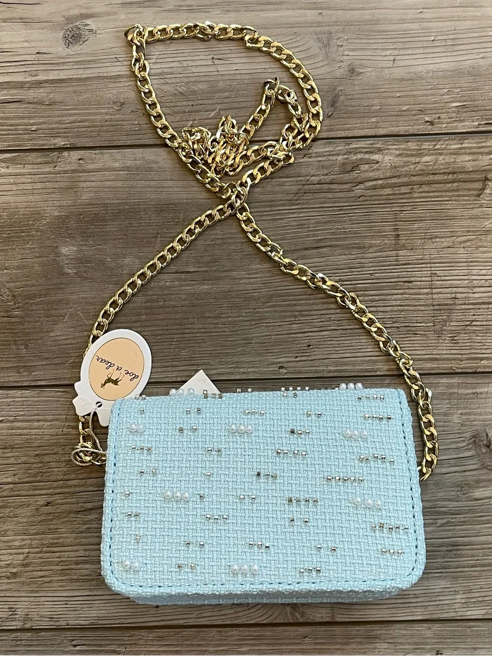 Doe A Dear | Pearls & Beads Tweed Purse